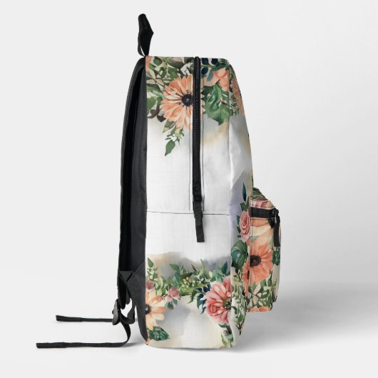 フローラモノグラムエレガント旅行水カラーガーデン プリントバックパック (左)