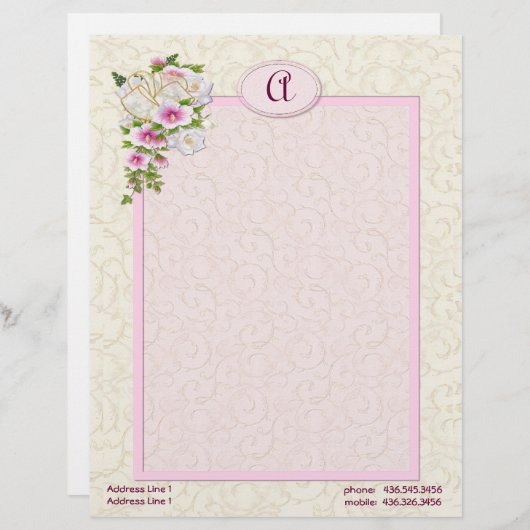 フローラモノグラムカスタマイズ- レターヘッド (正面/裏面)