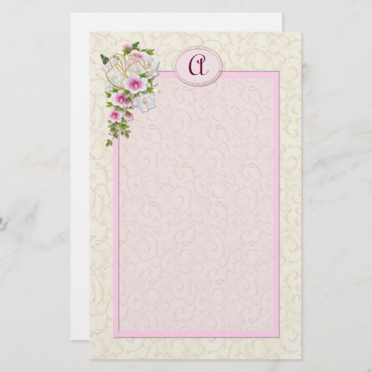 フローラモノグラムカスタマイズ-  便箋 (正面/裏面)