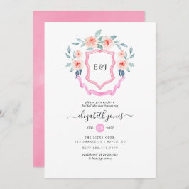 フローラモノグラムクレストブライダルシャワー 招待状