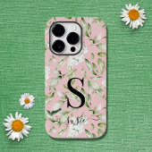 フローラモノグラムスクリプト名の保護 iPhoneケース