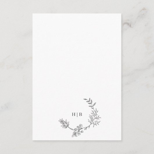 フローラモノグラムスケッチリース結婚の詳細 エンクロージャーカード (裏面)