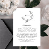 フローラモノグラムスケッチリース結婚の詳細 エンクロージャーカード