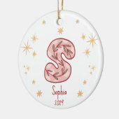 フローラモノグラムスターデザインパターン セラミックオーナメント (左)