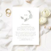 フローラモノグラムセージグリーンリース結婚ズ詳細 エンクロージャーカード