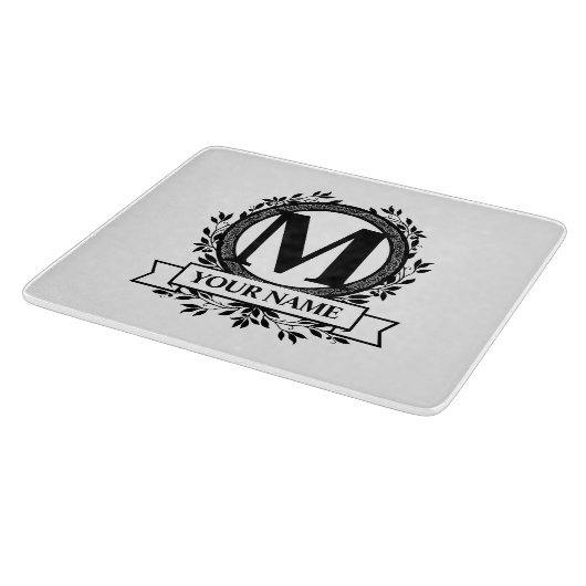 フローラモノグラムデザイン カッティングボード (角)