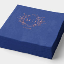 フローラモノグラムバラ金ゴールドピンク結婚ブルー