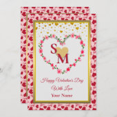 フローラモノグラムバレンタインデー(金ゴールドハート) (正面/裏面)