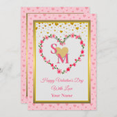 フローラモノグラムバレンタインデー(金ゴールドハート) (正面/裏面)