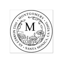 フローラモノグラムファミリー名&ラウンド差出人住所