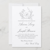 フローラモノグラムユダヤ結婚式招待状 招待状 (正面)