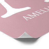 フローラモノグラムレターA名子供部屋 モダン ポスター (角)