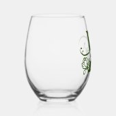 フローラモノグラムレターD名前の追加色の変更 ステムなしワイングラス (右)