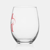 フローラモノグラムレターM名前の追加色の変更 ステムなしワイングラス (左)