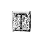 フローラモノグラムヴィンテージ装飾文字T ラバースタンプ (インプリント)