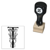 フローラモノグラムヴィンテージ装飾文字T ラバースタンプ (押印)