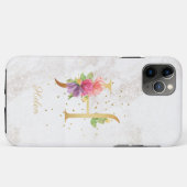 フローラモノグラム名イニシャルH文字パーソナライズ Case-Mate iPhoneケース (裏面(横))