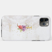 フローラモノグラム名イニシャルJ文字パーソナライズ Case-Mate iPhoneケース (裏面(横))