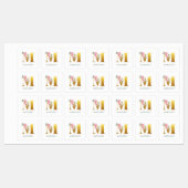 フローラモノグラム名グリーンリーアイロン服飾 ラベル (シート)