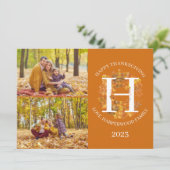 フローラモノグラム感謝祭ファミリー写真コラージュ シーズンカード (スタンド正面)