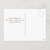 フローラモノグラム感謝祭ファミリー写真コラージュ シーズンポストカード (裏面)