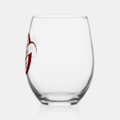 フローラモノグラム文字または名前の変更の色 ステムなしワイングラス (左)