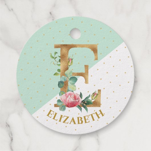 フローラモノグラム文字E for Elisabeth フェイバータグ (裏面)