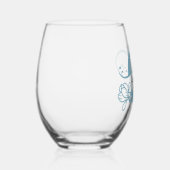 フローラモノグラム文字G名前の追加色の変更 ステムなしワイングラス (右)