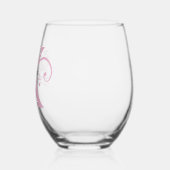 フローラモノグラム文字K追加の名前の色の変更 ステムなしワイングラス (左)