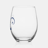 フローラモノグラム文字L名前の追加色の変更 ステムなしワイングラス (左)