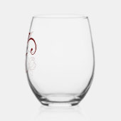 フローラモノグラム文字Y追加名前変更色 ステムなしワイングラス (左)