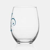 フローラモノグラム文字Z名前の追加色の変更 ステムなしワイングラス (左)