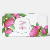 フローラモノグラム水カラーモダンピンクケースメイトi Case-Mate iPhoneケース (裏面 (横))