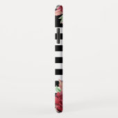 フローラモノグラム白黒ストライプのバラ金ゴールド Case-Mate iPhoneケース (裏面/右)