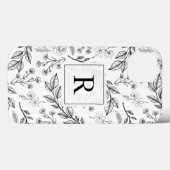 フローラモノグラム白黒 Case-Mate iPhoneケース (裏面 (横))