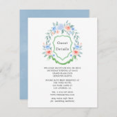 フローラモノグラム結婚クレストゲスト詳細 エンクロージャーカード (正面/裏面)