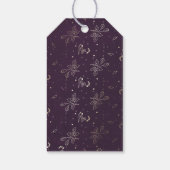 フローラモノグラム金ゴールドとプラムヴィンテージ結婚式 ギフトタグ (裏面)