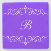 フローラモノグラム飲み物用コースター ストーンコースター (正面)