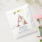 フローラモノグラム21歳の誕生日の名前カスタム フェイバーバッグ (封をした状態)