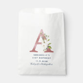 フローラモノグラム21歳の誕生日の名前カスタム フェイバーバッグ (正面)