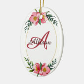 フローラモノグラム セラミックオーナメント (左)