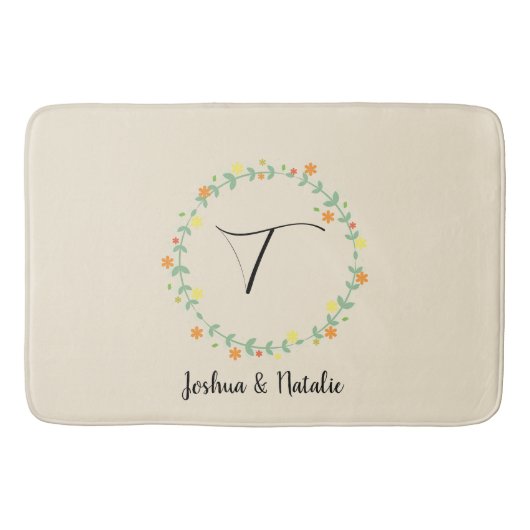 フローラモノグラム バスマット (正面)