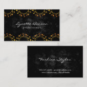 フローラモノグラム |ルクスのパターン(金ゴールド) 名刺 (正面/裏面)