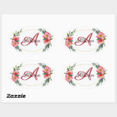 フローラモノグラム 楕円形シール (シート)