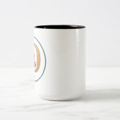 フローラモノグラム「D」コーヒーマグ – 白黒 ツートーンマグカップ (中央)