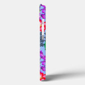 フローラモノグラムiPhone 13ケース、青い背景 Case-Mate iPhoneケース (裏面 / 左)