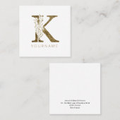 フローラモノグラムKエレガント金ゴールド株 スクエア名刺 (正面/裏面)