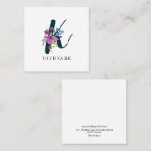 フローラモノグラムKワイルドフラワーバースト スクエア名刺 (正面/裏面)