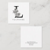 フローラモノグラムL桜さくらんぼ花 スクエア名刺 (正面/裏面)