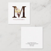 フローラモノグラムMリッチ紅葉 スクエア名刺 (正面/裏面)